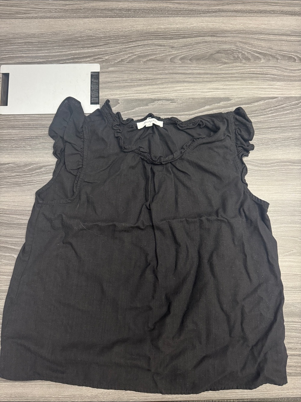 Women's Black Ruffle-Trim Sleeveless Camisole